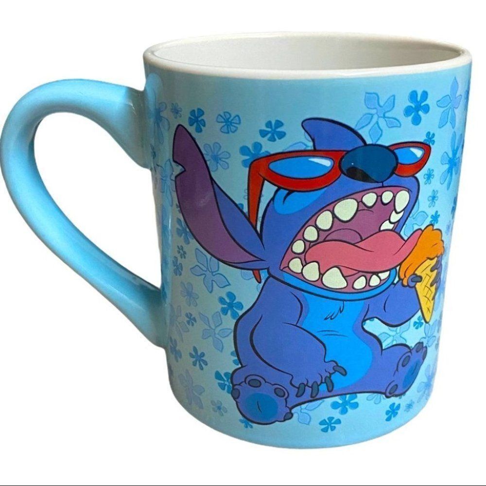 Disney Lilo & Stitch Mug Hawaii Ice Cream Novelty Surf Alien Cartoon sunglasses